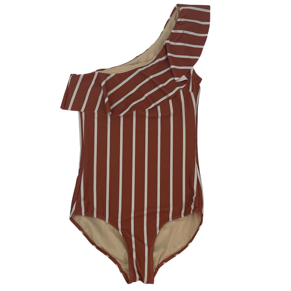 Albion Fit XS The Icon Wave Sydney One Piece Swimsuit Striped One Shoulder - Picture 3 of 6